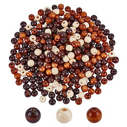 Mixed Color Wood Beads, Rondelle, Mixed Color, Mixed Color, 10~11x8~11mm, Hole: 3mm, 3 colors, 200pcs/color, 600pcs/bag