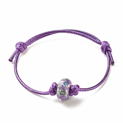 Фиолетовый Натуральный океанский белый нефрит (окрашенный) браслет из бисера rondelle, регулируемый браслет из драгоценных камней для женщин, фиолетовые, внутренний диаметр: 1-3/4~3-1/8 дюйм (4.3~7.9 см)