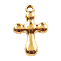 Золотой 304 подвески из нержавеющей стали, крест очарование, золотые, 19x13 мм