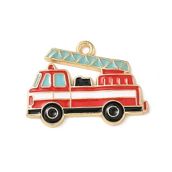 Vehicle Подвески из эмали и сплава, золотой свет, без кадмия, без никеля и без свинца, стойки покрытие, автомобиль, 20x28x2 мм, отверстие : 1.8 мм