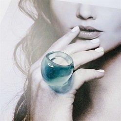 Кадет Синий Кольца из смолы для женщин, кадетский синий, внутренний диаметр: 17 мм