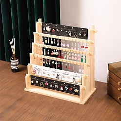 Мокасин 6 многоуровневые деревянные серьги, прямоугольные, мокасин, 34x17x35 см