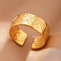 Rhombus 304 из нержавеющей стали манжеты кольца, золотые, ромб, внутренний диаметр: 15~20 мм