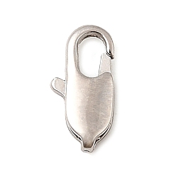 Платинированный Латунные застежки, долговечный, без никеля , овальные, Реальная платина, 10.5x5x2.5 мм, отверстие : 0.8 мм