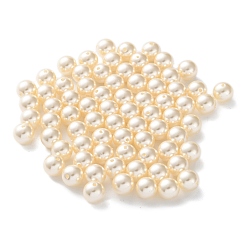 Белый Навахо Пластиковые жемчужные бисера, круглые, навахо белый, 8x7.5 мм, отверстие : 1.2 мм