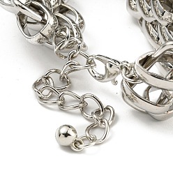 Platine Bracelets larges multi-brins en fer pour femmes, platine, 6-1/2 pouce (16.55 cm), 23mm