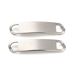 Нержавеющая Сталь Цвет Не тускнеет 201 подвески-соединители из нержавеющей стали, волнистые прямоугольные ссылки, цвет нержавеющей стали, 46x10x2 мм, отверстие : 6x6 мм