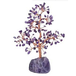 Аметист Натуральные аметистовые чипсы дерево жизни украшения, Медная проволока, энергетический камень фэн-шуй, подарок для женщин и мужчин, медитация, 100~120 мм