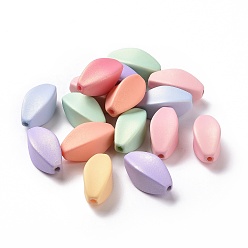(52) Непрозрачная лаванда Прорезиненные бисера стиль акриловые, с блеском порошок, дыня, разноцветные, 25x11x11.5 мм, отверстие : 2 мм, Около 245 шт / 500 г