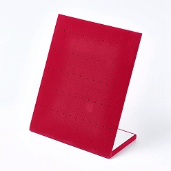 Малиновый Дисплеев бархат серьга, L-образная подставка для сережек, малиновый, 20.2x10x24.5 см