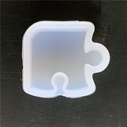 White Puzzle Building Blocks DIY Silicone Molds,, for Ice, Chocolate, Candy, UV Resin & Epoxy Resin Craft Making, White, 23x19x5mm