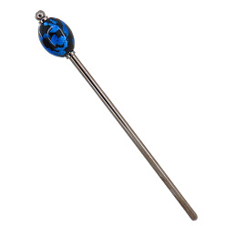 Azul Royal Murano y palillos para el cabello de latón, accesorios para el cabello para mujeres y niñas, azul real, 150x18 mm