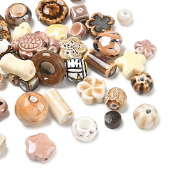 Peru Handmade Porcelain Beads, Mixed Shape, Peru, 27.5x21x16mm, Hole: 5.5mm