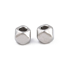 Cube 304 из нержавеющей стали бусы, цвет нержавеющей стали, кубические, 2.5x2.5x2.5 мм, отверстие : 1 мм
