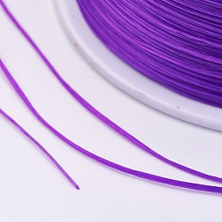 Dark Violet Flat Elastic Crystal String, Elastic Beading Thread, for Stretch Bracelet Making, Dark Violet, 0.7mm, about 546.8 yards(500m)/roll