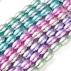 (52) Непрозрачная лаванда Гальванические нити синтетических магнитных гематитовых бусин, рис, разноцветные, 12x8 мм, отверстие : 1.2 мм, около 33 шт / нитка, 15.35~16.22 дюйм (39~41.2 см)