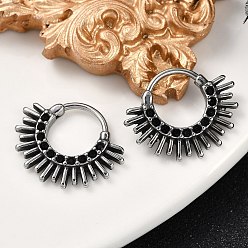 Античное Серебро Солнце 316 серьги-кольца из хирургической нержавеющей стали, кольца для носа, античное серебро, 17x2.5 мм