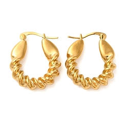 Другие Настоящие 18позолоченные 304серьги-кольца из нержавеющей стали, геометрия, 25x21 мм