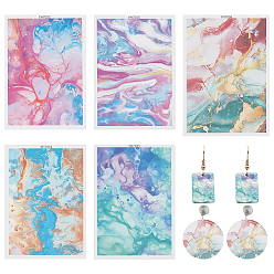 Mixed Shapes 5 шт. 5 стили керамика глина вода бумага для переноса, переводные декали под глазурью, для сережек-подвесок своими руками, разнообразные, 138~150x95~104 мм, 1 шт / стиль