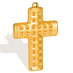 Золотой 304 Настройки горный хрусталь из нержавеющей стали кулон, крестик, золотые, пригодный для стразов 2 мм, 43x30 мм