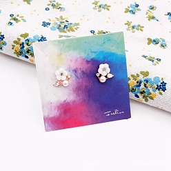 None 100 шт. квадратные бумажные карточки для демонстрации сережек, для показа сережек, никто, 6x6 см