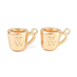 Настоящее золото 18K Латунные подвески, чашка прелести, реальный 18 k позолоченный, 9.5x14x9 мм, отверстие : 1.2 мм
