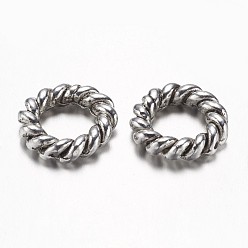 Antique Silver Alloy Linking Rings, Antique Silver, 14~14.5x3mm, Hole: 8mm