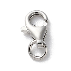 Платина 925 стерлингового серебра застежкой омар коготь, платина, 8.5x5.5 мм, отверстие : 2.4 мм