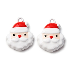 Santa Claus Подвески из окрашенного сплава с рождественской тематикой, Дед Мороз, 15x12.5x4 мм, отверстие : 1.2 мм