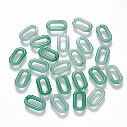 Aquamarine Acrylic Linking Rings, Quick Link Connectors, For Jewelry Cable Chains Making, Imitation Gemstone Style, Oval, Aquamarine, 14x8.5x2.5mm, Inner Diameter: 9x3mm