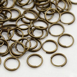 Античная Бронза Латунные разрезные кольца, кольца с двойной петлей, античная бронза, 7x1.2 мм, около 5.8 мм внутренним диаметром