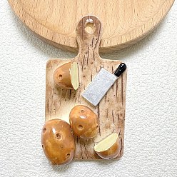 Перу Непрозрачные подвески смолы, разделочная доска с картофелем, Перу, 67x40x16 мм, отверстие : 4 мм
