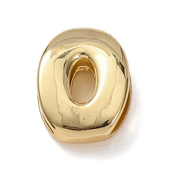 Letter O Латунные бусины, долговечный, стойки покрытие, без свинца и без кадмия, реальный 18 k позолоченный, Письмо O, 20.5x15.5x7 мм, отверстие : 18x4 мм