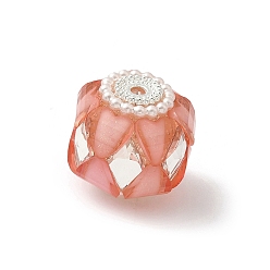 Оранжевый Прозрачные акриловые бусины, круглые, абс пластик перламутровый и стекло и сплав, для ручек с бусинами, брелки, ювелирные изделия и ремесла, оранжевые, 20x19x18.5 мм, отверстие : 2.4 мм