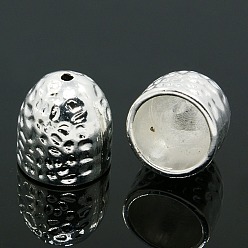 Silver Shining Alloy campaniform Cord Ends, End Caps, Silver Color Plated, 13x12.5mm, Hole: 1.5mm