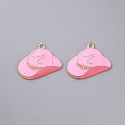 Hat Эмалевые подвески из сплава в ковбойском стиле, золотые, шляпа, 18.5x26x2 мм, отверстие : 1.8 мм