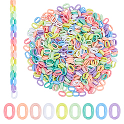 (52) Непрозрачная лаванда 450 шт 9 цвета акриловые соединительные кольца, разъемы для быстрой связи, для изготовления ювелирных цепочек, овальные, разноцветные, 20x14x8 мм, внутренний диаметр: 14x6 мм, 50 шт / цвет