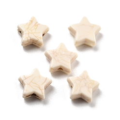 Бланшированный Миндаль Хрустящие непрозрачные акриловые бусины, имитация бирюзовый, звезда, бланшированный миндаль, 10.2x11x4.5 мм, отверстие : 1.6 мм