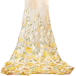 Желтый Отделка края с помощью сетки из полиэстеровой шелковой ткани, для платья своими руками, костюм, скатерть, ремесла занавес, домашний винтажный декор, цветочным узором, желтые, 1620x2 мм