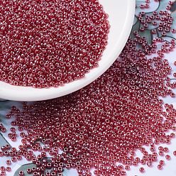 (RR324) Transparent Cranberry Luster MIYUKI Round Rocailles Beads, Japanese Seed Beads, (RR324) Transparent Cranberry Luster, 11/0, 2x1.3mm, Hole: 0.8mm, about 1100pcs/bottle, 10g/bottle