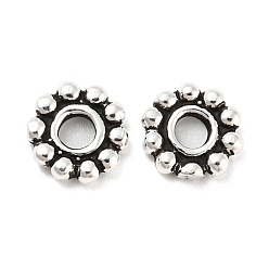 Античное Серебро 925 бусины-проставки из таиландского стерлингового серебра, цветок ромашка, античное серебро, 6x1.5 мм, отверстие : 1.8 мм