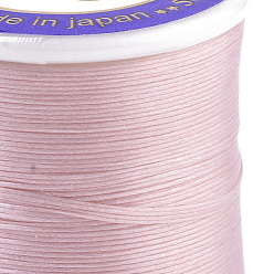 Pink Nylon 66 Coated Beading Threads for Seed Beads, Pink, 0.1mm, about 54.68 yards(50m)/roll
