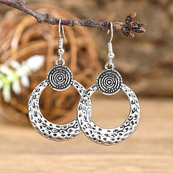 Ring Цинковый сплав мотаться, античное серебро, кольцо, 53x27 мм