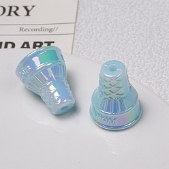 Bleu Ciel Clair Uv perles acryliques de placage, Cornet de glace, lumière bleu ciel, 20.5x17.2mm, Trou: 3mm