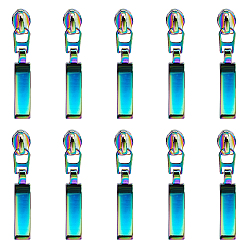 Rainbow Color 14шт прямоугольник #5 цинковый сплав сменные ползунки молнии, для багажа чемодан рюкзак куртка сумки пальто, Радуга цветов, 4.6x1x0.95 см