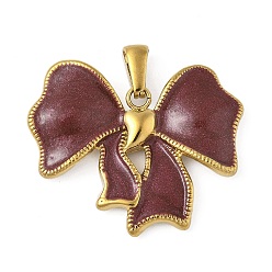 Bowknot 304 нержавеющей стальной эмали подвески, золотые, бантом, 27.5x33.5x2.5 мм, отверстие : 7.5x3 мм