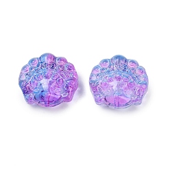 Средняя Орхидея Прозрачные стеклянные бусины, Пекинская опера маски, спекающийся лак, средне орхидеи, 17x18x8 мм, отверстие : 1.2 мм