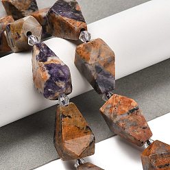 Другие Кварцы Природного кварца нитей бисера, Грановитая Teardrop, с бисером, 19~21.5x12~13 мм, отверстие : 2 мм, около 15~16 шт / нитка, 14.96~15.7 дюйм (38~40 см)