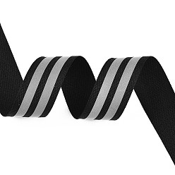 Черный Полиэфирная полосатая лента, светоотражающая полоса, для изготовления одежды, чёрные, 1 дюйм (25 мм)