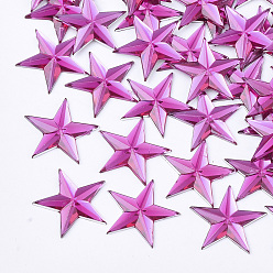DeepPink Пластиковые кабошоны, звезда, фуксиново-красные, 13x14x1.5 мм , около 2000 шт / мешок